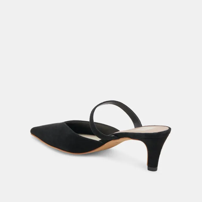 Mules and Clogs Women Dolce Vita Kanika Mid Heels Onyx Suede