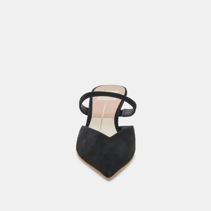 Mules and Clogs Women Dolce Vita Kanika Mid Heels Onyx Suede