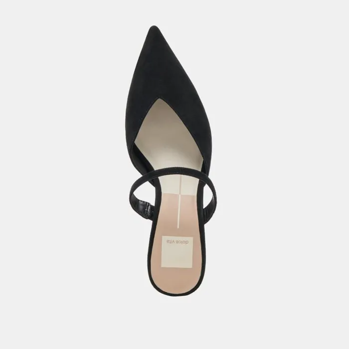 Mules and Clogs Women Dolce Vita Kanika Mid Heels Onyx Suede
