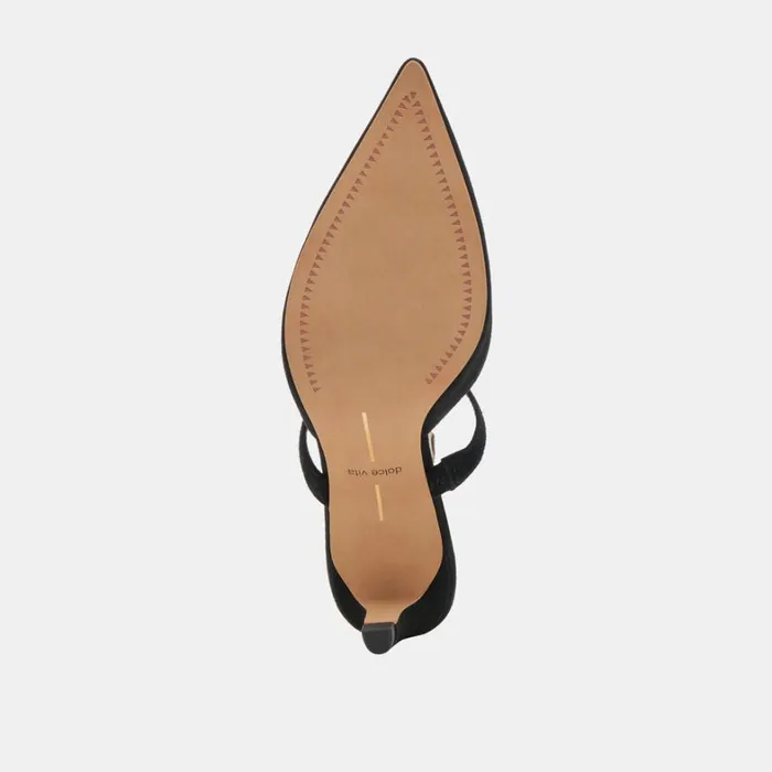 Mules and Clogs Women Dolce Vita Kanika Mid Heels Onyx Suede