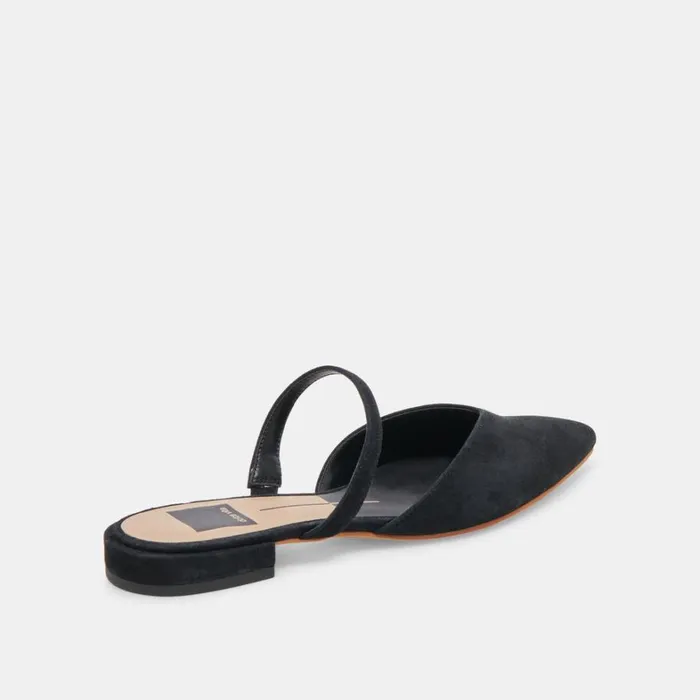 Mules and Clogs Women Dolce Vita Kanika Wide Flats Onyx Suede
