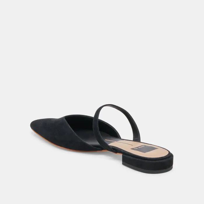 Mules and Clogs Women Dolce Vita Kanika Wide Flats Onyx Suede