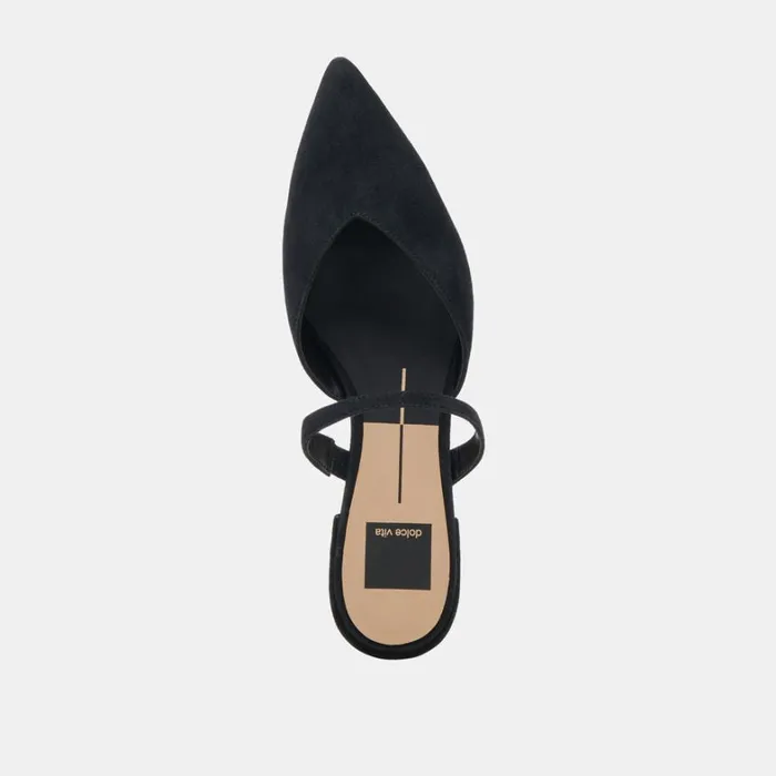Mules and Clogs Women Dolce Vita Kanika Wide Flats Onyx Suede