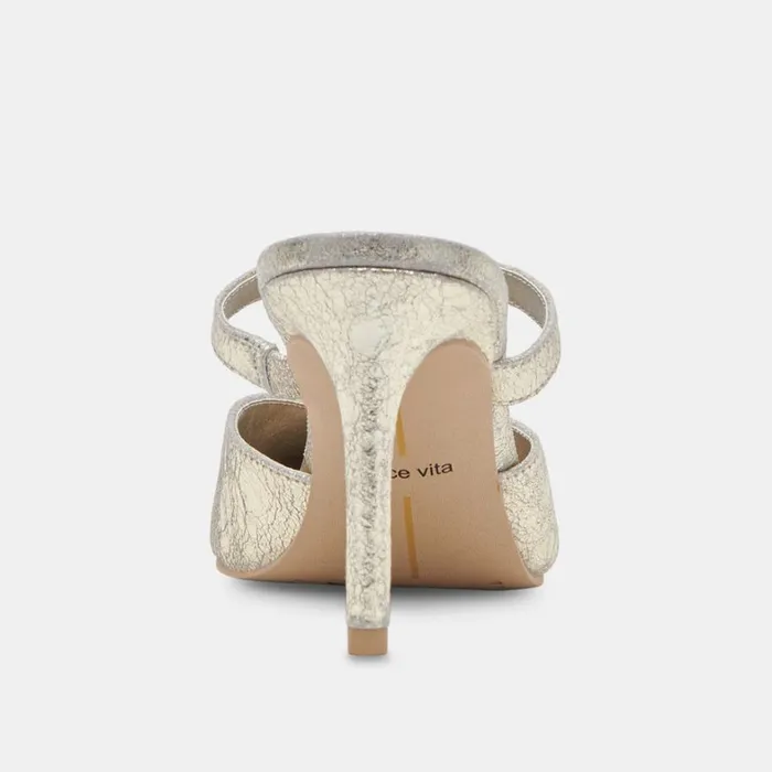 Mules and Clogs Women Dolce Vita Kanika Wide Heels Platinum Distressed Leather