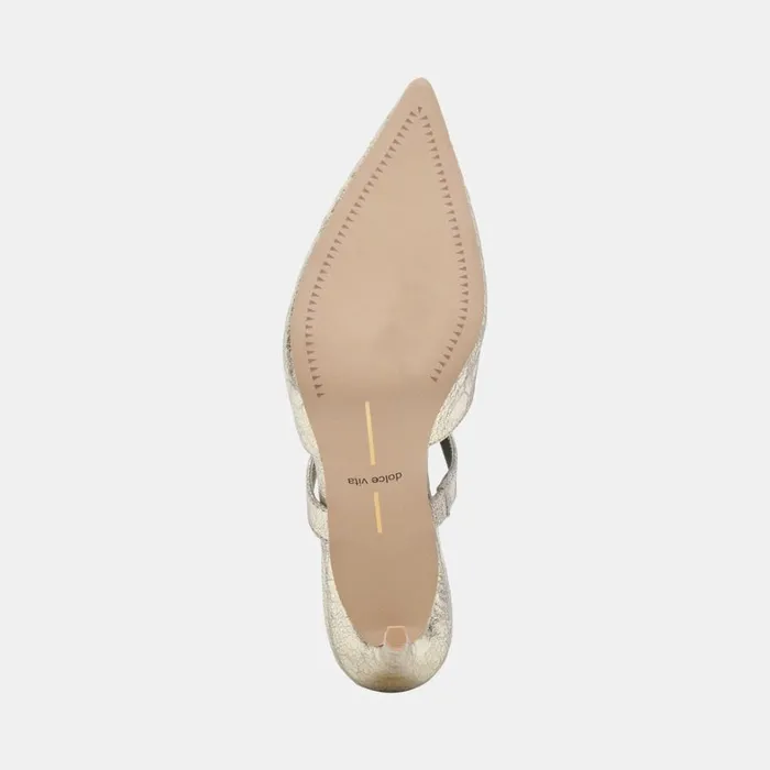 Mules and Clogs Women Dolce Vita Kanika Wide Heels Platinum Distressed Leather