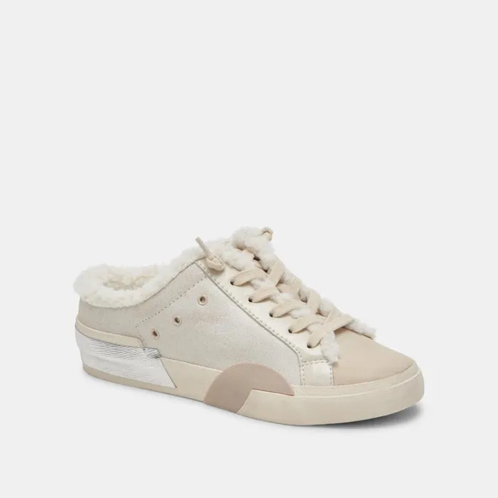 Mules and Clogs Women Dolce Vita Zantel Sneakers Off White Crackled Leather
