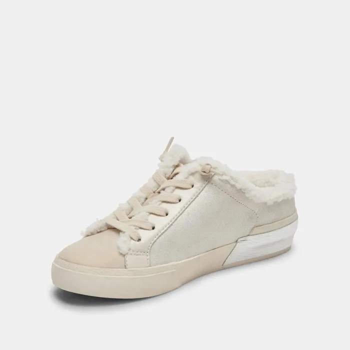 Mules and Clogs Women Dolce Vita Zantel Sneakers Off White Crackled Leather
