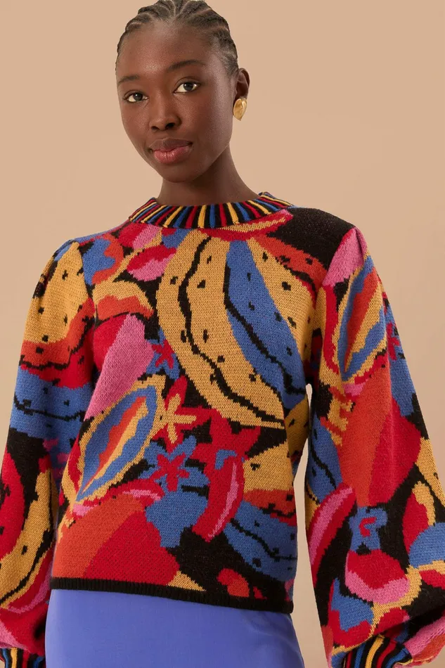 Multicolor Fruitelicious Knit Sweater Women FARM Rio Sweaters and Sweatshirts Multicolor Fruitelicious Knit Sweater Women FARM Rio Sweaters and Sweatshirts