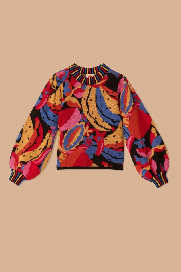 Multicolor Fruitelicious Knit Sweater Women FARM Rio Sweaters and Sweatshirts Multicolor Fruitelicious Knit Sweater Women FARM Rio Sweaters and Sweatshirts