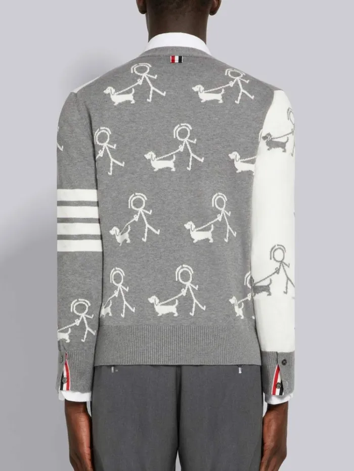Multicolor Funmix Cotton 4bar And Mr Thom Hector Half Drop Cardigan Seasonal Multi Men Thom Browne Knitwear