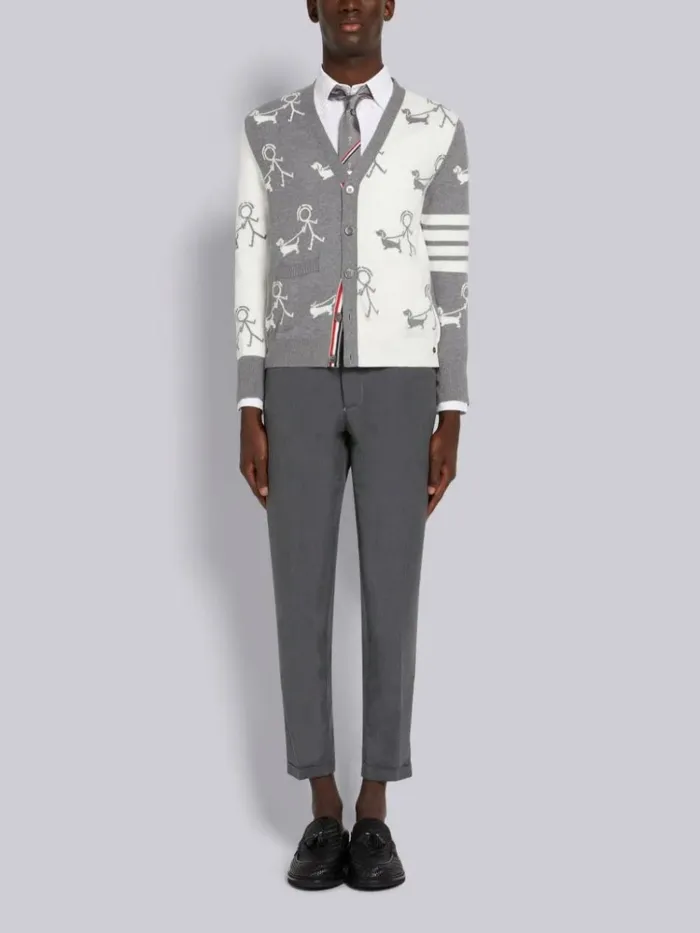Multicolor Funmix Cotton 4bar And Mr Thom Hector Half Drop Cardigan Seasonal Multi Men Thom Browne Knitwear