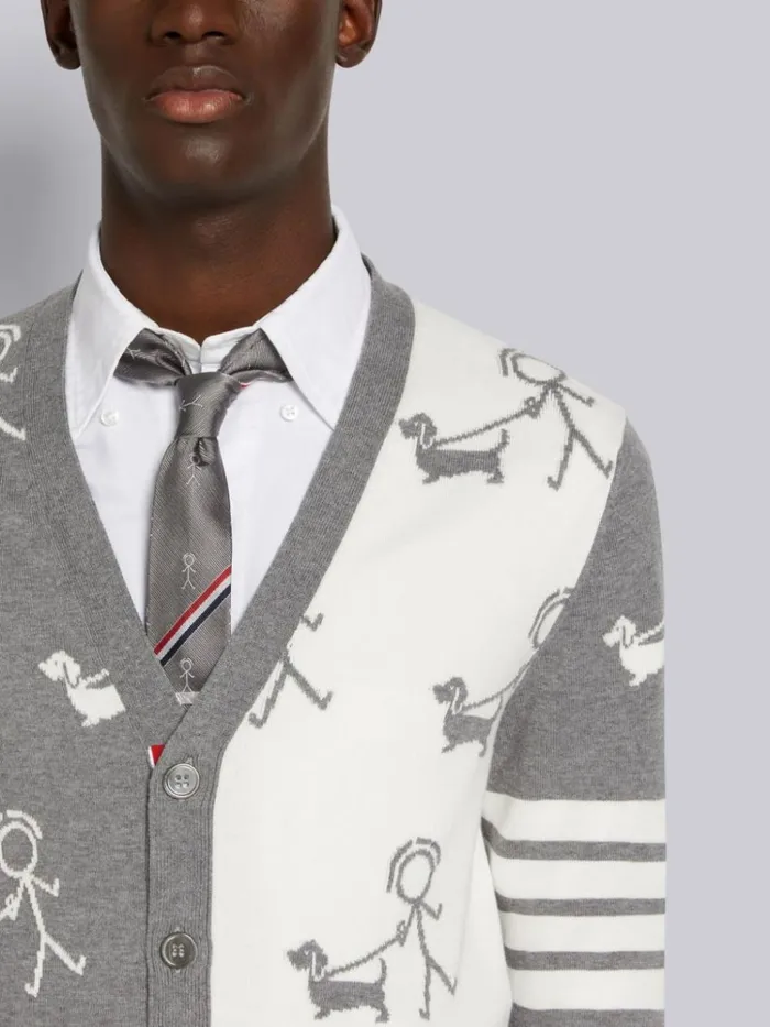 Multicolor Funmix Cotton 4bar And Mr Thom Hector Half Drop Cardigan Seasonal Multi Men Thom Browne Knitwear