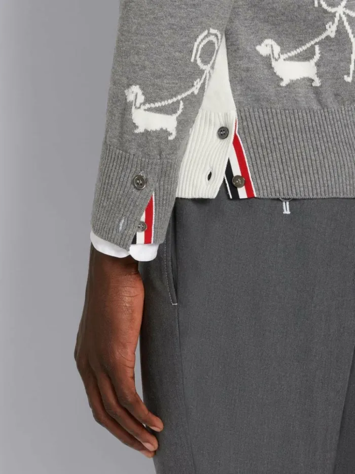 Multicolor Funmix Cotton 4bar And Mr Thom Hector Half Drop Cardigan Seasonal Multi Men Thom Browne Knitwear