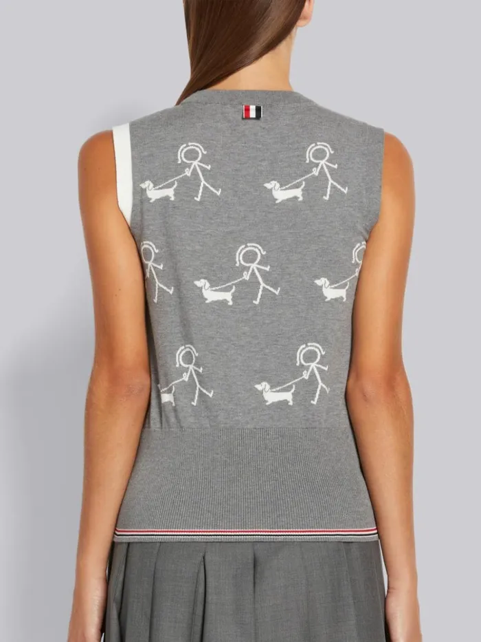 Multicolor Funmix Mrs Thom Walking Hector Half Drop Shell Top Seasonal Multi Women Thom Browne Knitwear