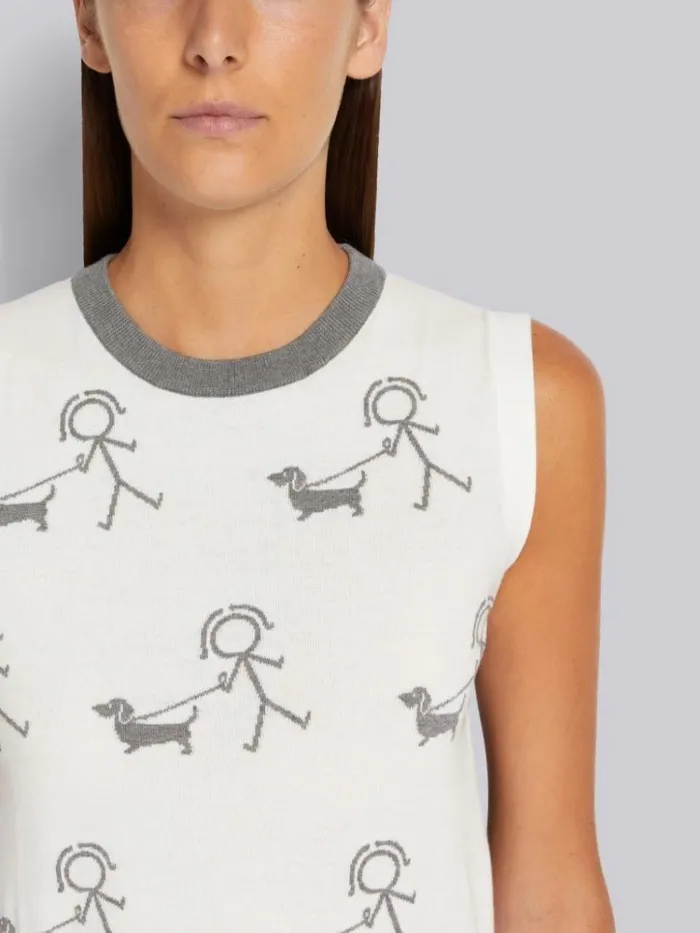 Multicolor Funmix Mrs Thom Walking Hector Half Drop Shell Top Seasonal Multi Women Thom Browne Knitwear