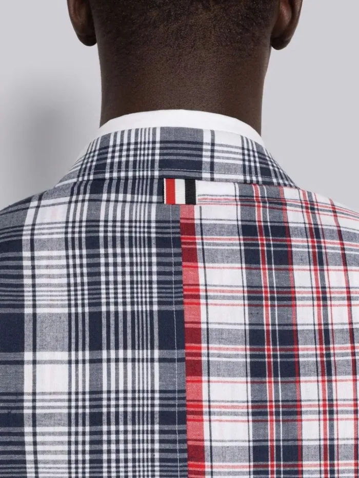 Multicolor Funmix Stripe Plaid Shrunken Sack Jacket Rwbwht Men Thom Browne Jackets and Suiting