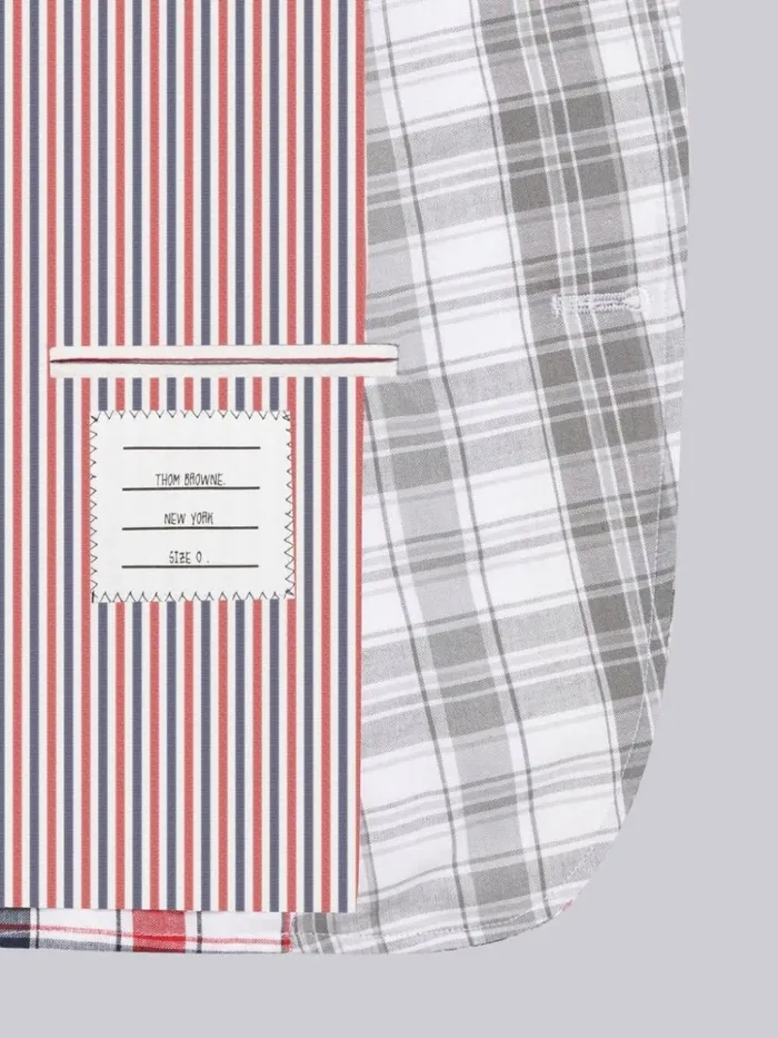 Multicolor Funmix Stripe Plaid Shrunken Sack Jacket Rwbwht Men Thom Browne Jackets and Suiting