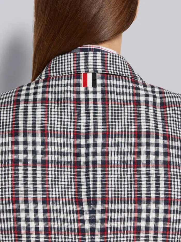 Multicolor Gingham Crispy Linen Unconstructed Sack Jacket Rwbwht Women Thom Browne Jackets