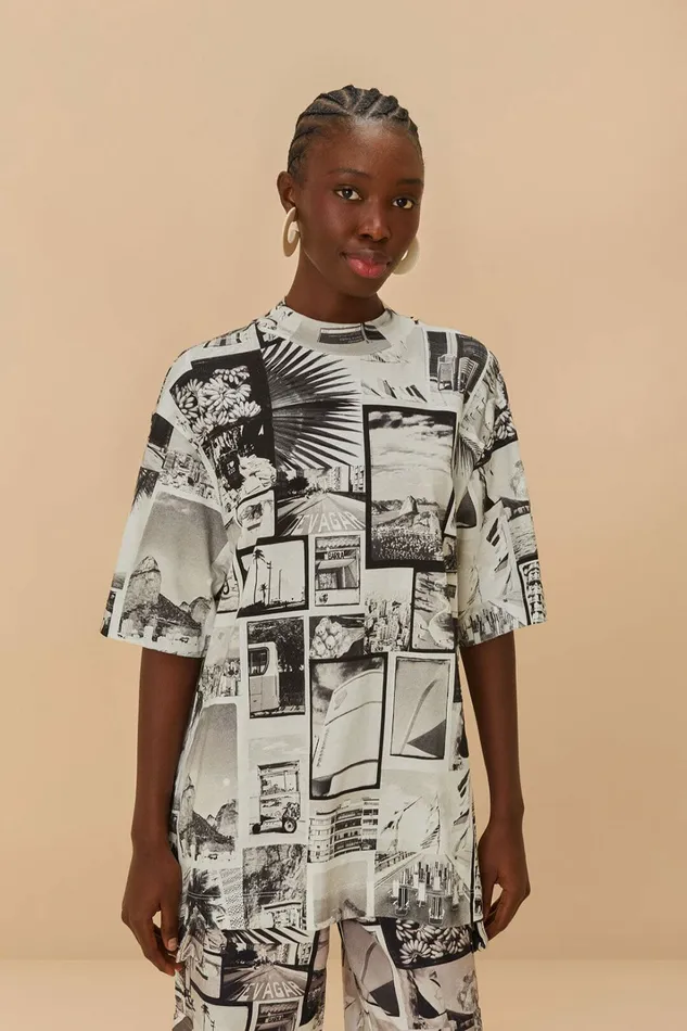 Multicolor Rio Noir TShirt Women FARM Rio Tshirts