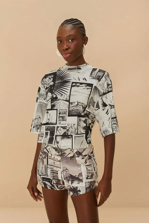 Multicolor Rio Noir TShirt Women FARM Rio Tshirts Multicolor Rio Noir TShirt Women FARM Rio Tshirts