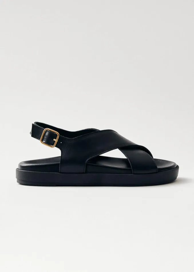Nico Black Leather Sandals Women ALOHAS Sandals