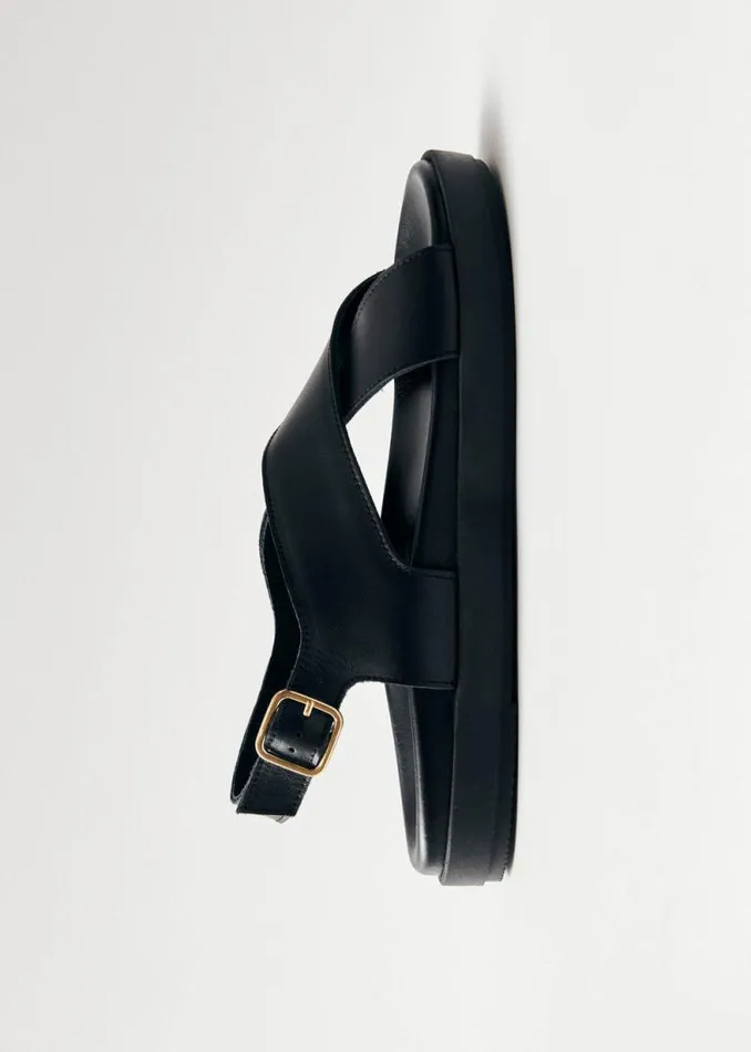 Nico Black Leather Sandals Women ALOHAS Sandals