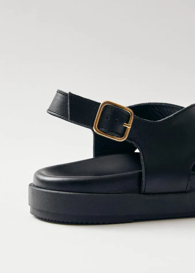 Nico Black Leather Sandals Women ALOHAS Sandals