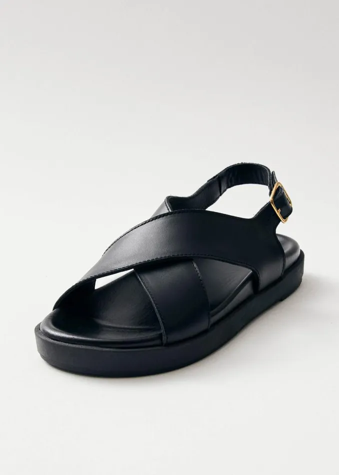 Nico Black Leather Sandals Women ALOHAS Sandals