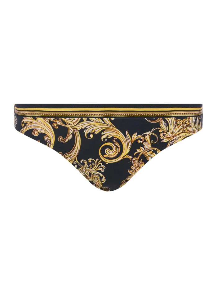 Nicole Bikini Bottom Blackgold Barocco Swirl Women L039Agence Swimwear