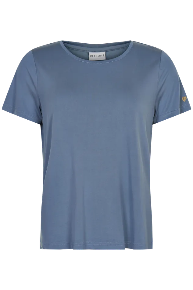 NINA TSHIRT 14312 508 Dusty Blue Women IN FRONT TOPS TSHIRTS