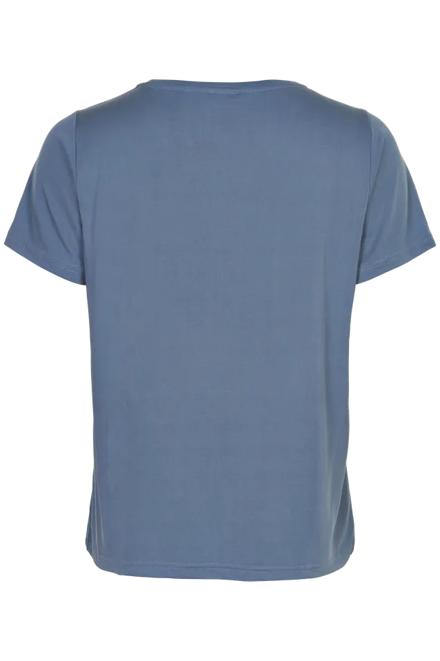 NINA TSHIRT 14312 508 Dusty Blue Women IN FRONT TOPS TSHIRTS