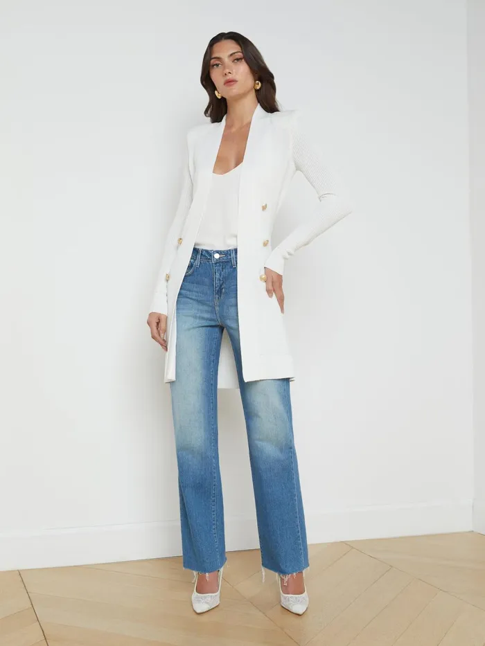 Noe DoubleBreasted Cardigan White Women L039Agence Knitwear Noe DoubleBreasted Cardigan White Women L039Agence Knitwear