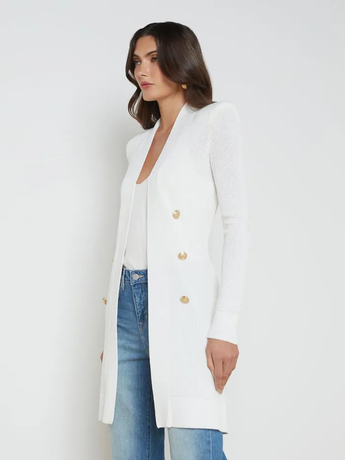 Noe DoubleBreasted Cardigan White Women L039Agence Knitwear Noe DoubleBreasted Cardigan White Women L039Agence Knitwear