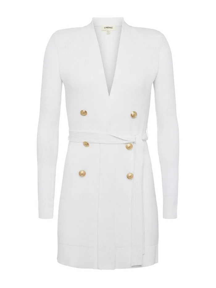 Noe DoubleBreasted Cardigan White Women L039Agence Knitwear Noe DoubleBreasted Cardigan White Women L039Agence Knitwear