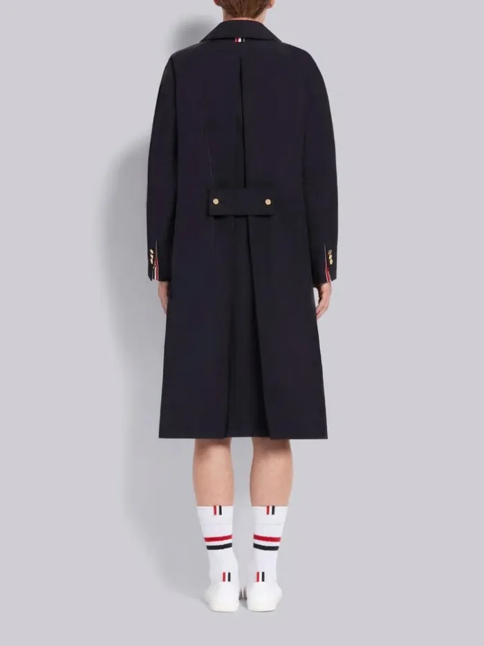 Nylon Tech Gabardine Unconstructed Raglan Bal Collar Overcoat Navy Men Thom Browne Outerwear