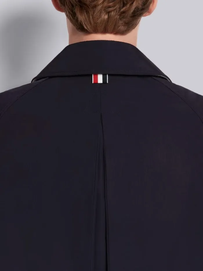 Nylon Tech Gabardine Unconstructed Raglan Bal Collar Overcoat Navy Men Thom Browne Outerwear
