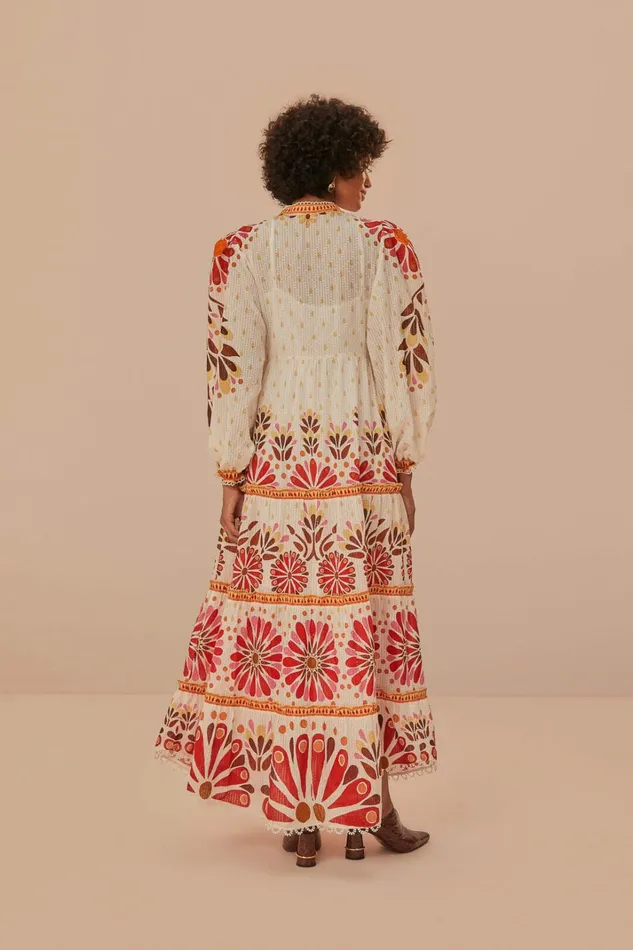 OffWhite Ainika Flowers Maxi Dress Women FARM Rio Maxi Dresses OffWhite Ainika Flowers Maxi Dress Women FARM Rio Maxi Dresses