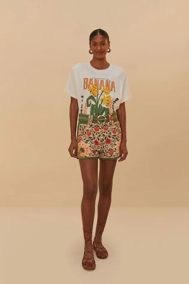 OffWhite Banana Cocina Relaxed TShirt Women FARM Rio Tshirts OffWhite Banana Cocina Relaxed TShirt Women FARM Rio Tshirts