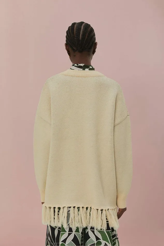 OffWhite Copacabana Fringe Sweater Women FARM Rio Sweaters and Sweatshirts OffWhite Copacabana Fringe Sweater Women FARM Rio Sweaters and Sweatshirts