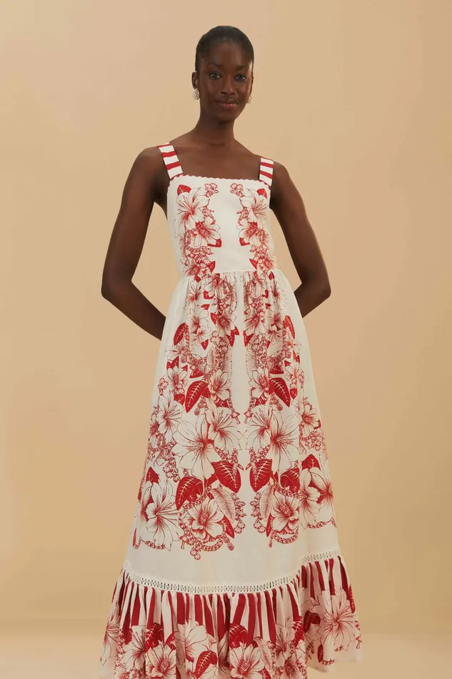 OffWhite Floral Chains Maxi Dress Women FARM Rio Maxi Dresses