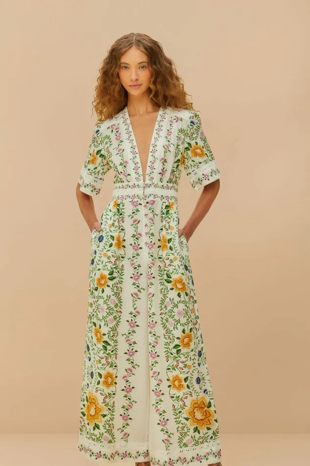 OffWhite Folk Floral Lenzing Ecovero Euroflax Jumpsuit Women FARM Rio Jumpsuits OffWhite Folk Floral Lenzing Ecovero Euroflax Jumpsuit Women FARM Rio Jumpsuits