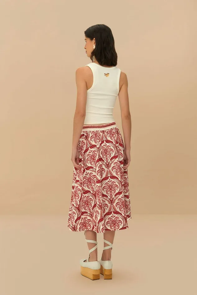 OffWhite Tropical Cameo Lenzing Ecovero Euroflax Midi Skirt Women FARM Rio Skirts OffWhite Tropical Cameo Lenzing Ecovero Euroflax Midi Skirt Women FARM Rio Skirts