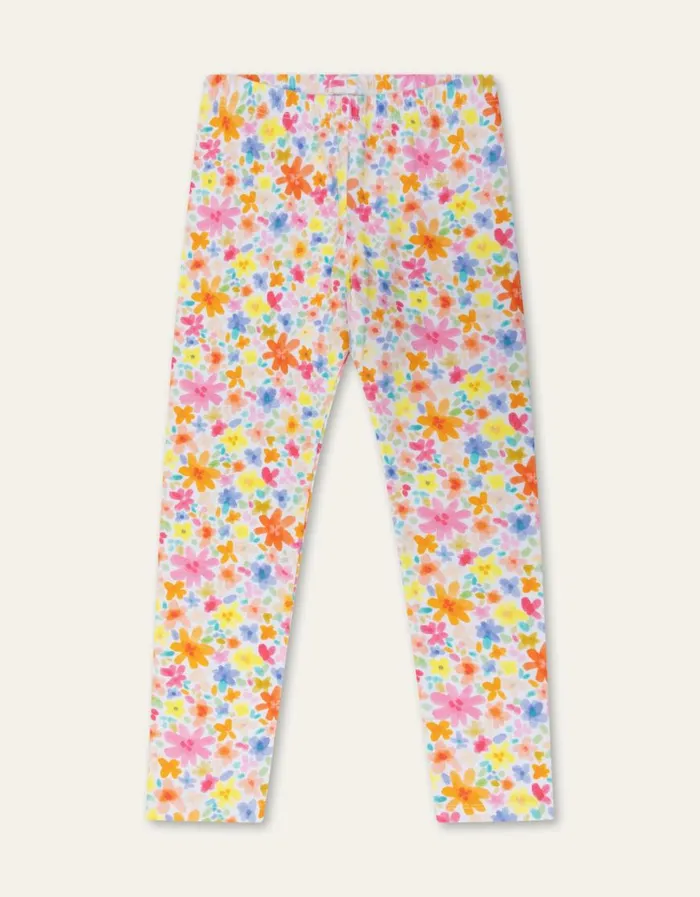 Oilily Leggings Girls Peppy Leggings Watery Flowersbright White