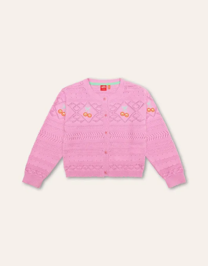 Oilily Pullovers and Cardigans Girls Vruity Cardigan Fuchsia Pink