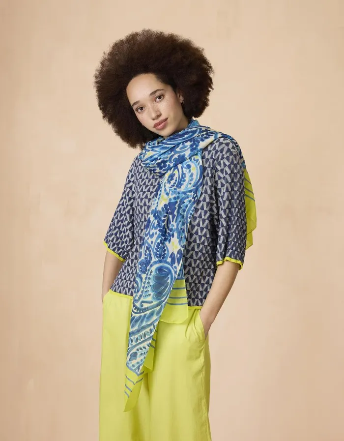 Oilily Scarfs and Hats Women Arboreal Paisley Scarf Marker Paisleylimeade Oilily Scarfs and Hats Women Arboreal Paisley Scarf Marker Paisleylimeade