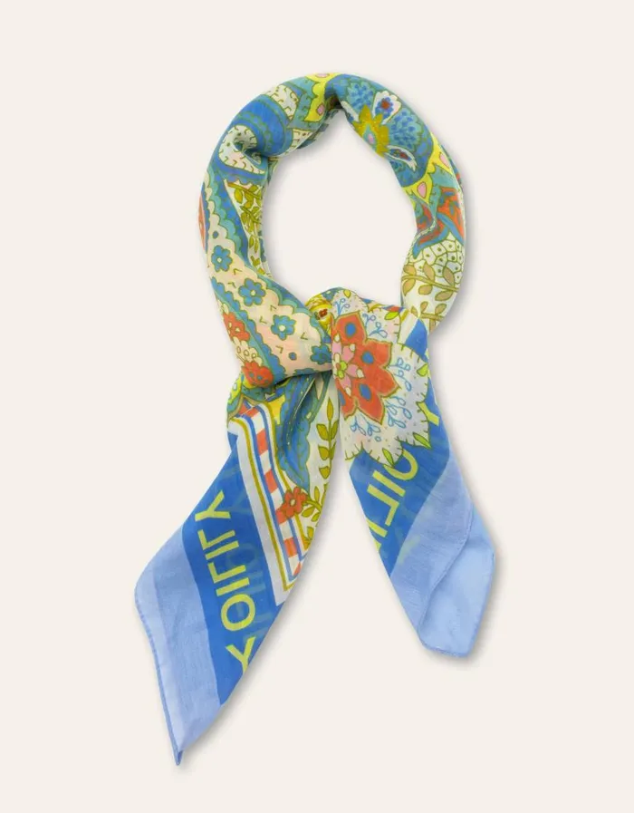 Oilily Scarfs and Hats Women Awesome Paisley Scarf Chewy Paisleybrunnera Blue Oilily Scarfs and Hats Women Awesome Paisley Scarf Chewy Paisleybrunnera Blue