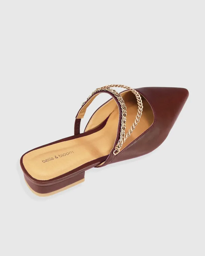 On The Go Leather Flat 8211 Chocolate Shoes Belle and Bloom Women