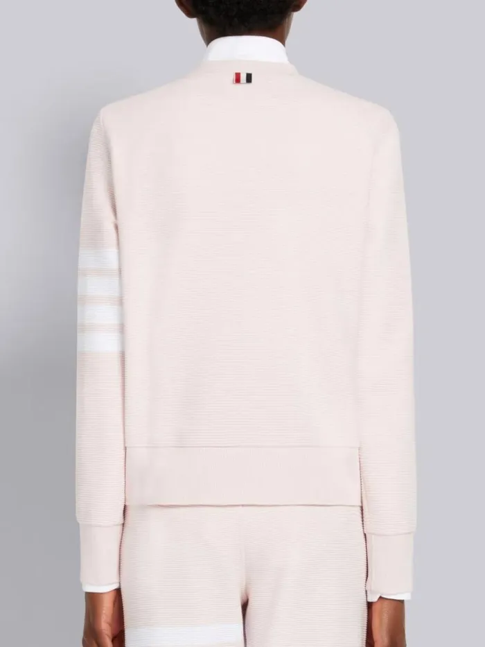 Ottoman Rib 4bar Crew Neck Sweatshirt Light Pink Women Thom Browne Sweats