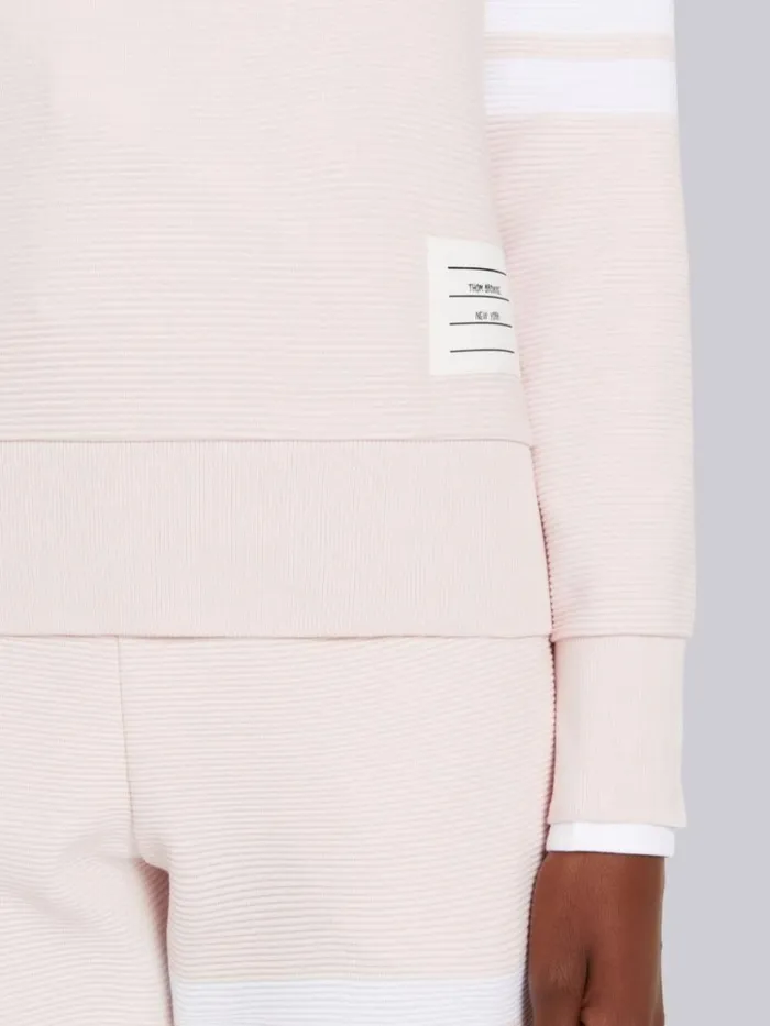 Ottoman Rib 4bar Crew Neck Sweatshirt Light Pink Women Thom Browne Sweats