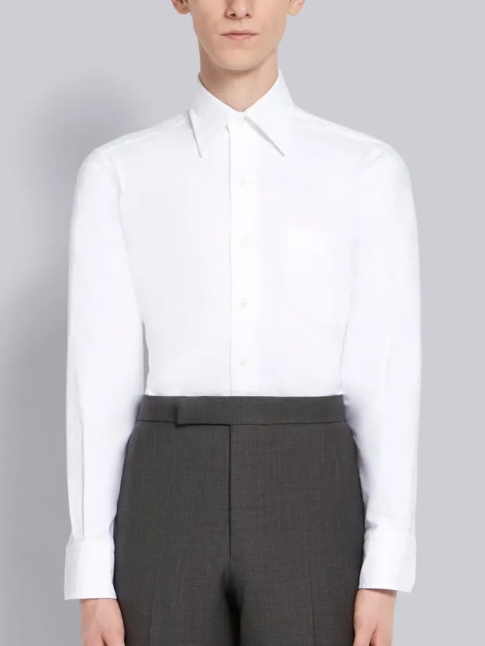 Oxford Classic Button Down Shirt White Men Thom Browne Shirting